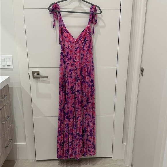 Rococo Sand Vibrant Pink and Purple Dress - mordernwear.com